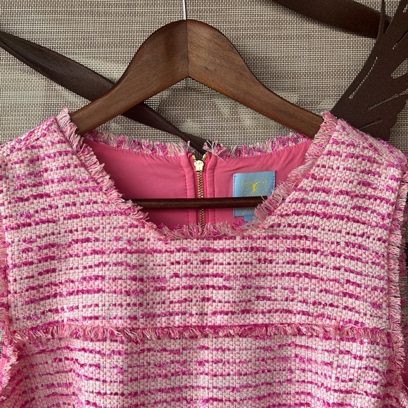 New CeCe Frayed Edge Pink Sleeveless A-Line Mini Dress - Picture 7 of 17